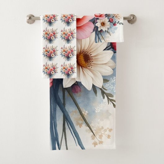 Luxury Modern Wildflowers Beautiful Collection Bad Handdoek (Insitu)