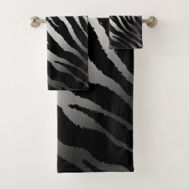 Luxury Modern Zebra Silver Black Line Bad Handdoek