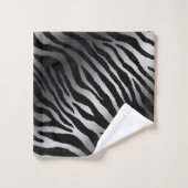 Luxury Modern Zebra Silver Black Line Bad Handdoek (Wasdoekje)