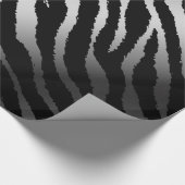Luxury Modern Zebra Silver Black Line Cadeaupapier (Hoek)