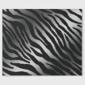 Luxury Modern Zebra Silver Black Line Cadeaupapier (Vlak)