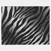 Luxury Modern Zebra Silver Black Line Fleece Deken (Voorkant (Horizontaal))