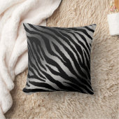 Luxury Modern Zebra Silver Black Line Kussen (Deken)