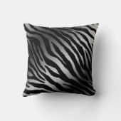 Luxury Modern Zebra Silver Black Line Kussen (Achterkant)