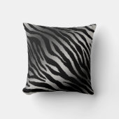Luxury Modern Zebra Silver Black Line Kussen (Voorkant)