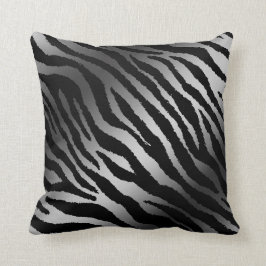 Luxury Modern Zebra Silver Black Line Kussen