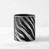 Luxury Modern Zebra Silver Black Line Mok (Midden)