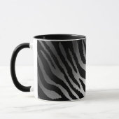 Luxury Modern Zebra Silver Black Line Mok (Links)