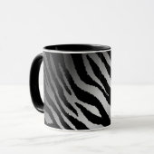 Luxury Modern Zebra Silver Black Line Mok (Voorkant links)