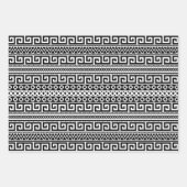Luxury Monochrome Ancient Greek Aztec Maze Linear Inpakpapier Vel (Voorkant)