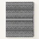 Luxury Monochrome Ancient Greek Aztec Maze Linear Notitieboek (Achterkant)