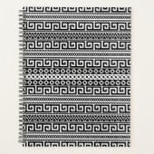 Luxury Monochrome Ancient Greek Aztec Maze Linear Planner (Voorkant)