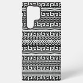 Luxury Monochrome Ancient Greek Aztec Maze Linear  Samsung Galaxy Hoesje (Achterkant)