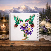Luxury Monogram A Hummingbird Jeweled Wedding  Notitieboek