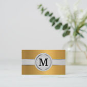 Luxury Monogram Band | Goudpenseel metaal Visitekaartje (Staand voorkant)