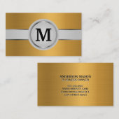 Luxury Monogram Band | Goudpenseel metaal Visitekaartje (Voorkant / Achterkant)