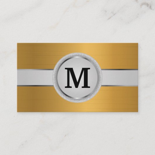 Luxury Monogram Band | Goudpenseel metaal Visitekaartje (Voorkant)