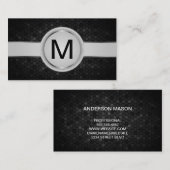 Luxury Monogram Band | Metallic Geometrisch Patroo Visitekaartje (Voorkant / Achterkant)