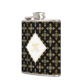 Luxury Monogram Black en Gold Quatre Floral Heupfles (Links)
