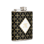 Luxury Monogram Black en Gold Quatre Floral Heupfles (Rechts)