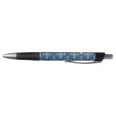 Luxury Monogram Blue en Gold Quatre Floral Pen (Bodem)