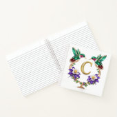 Luxury Monogram C Hummingbird Jeweled Wedding Notitieboek (Binnen)