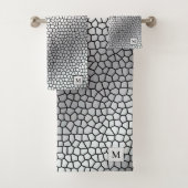 Luxury Monogram Glas in lood Silver Bad Handdoek (Insitu)