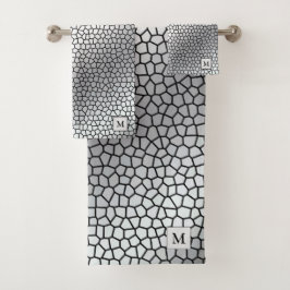 Luxury Monogram Glas in lood Silver Bad Handdoek