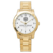Luxury  Monogram Letters with Couple's Names Horloge (Voorkant)