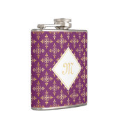 Luxury Monogram Paars en Gold Quatre Floral Heupfles (Rechts)