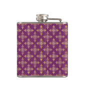 Luxury Monogram Paars en Gold Quatre Floral Heupfles (Achterkant)