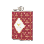 Luxury Monogram Red en Gold Quatre Floral Heupfles (Links)