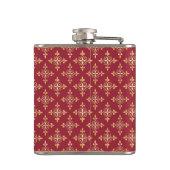 Luxury Monogram Red en Gold Quatre Floral Heupfles (Achterkant)