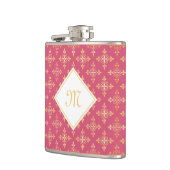 Luxury Monogram roze en Gold Quatre Floral Heupfles (Links)