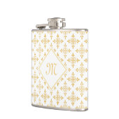Luxury Monogram White en Gold Quatre Floral Heupfles (Links)