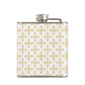 Luxury Monogram White en Gold Quatre Floral Heupfles (Achterkant)