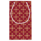 Luxury Monogram White en Gold Quatre Floral Klein Cadeauzakje (Achterkant)