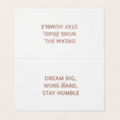 Luxury Motivational Quote Card - Dream Big Work Ha Visitekaartje (Buitenkant ongevouwen)