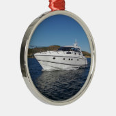Luxury Motor Boat Metalen Ornament (Rechts)