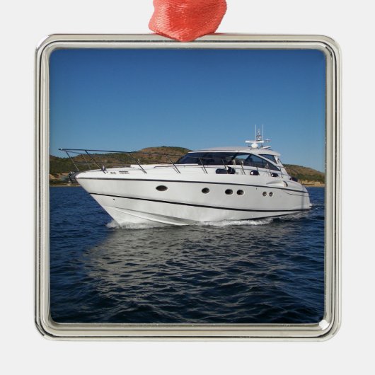 Luxury Motor Boat Metalen Ornament (Voorkant)
