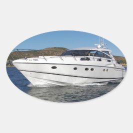 Luxury Motor Boat Ovale Sticker