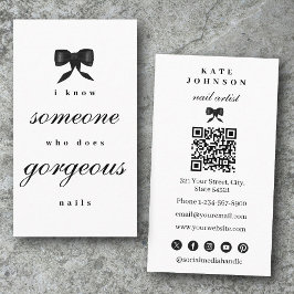 Luxury Nail Artist Beaty Salon Manicure QR Code  Visitekaartje