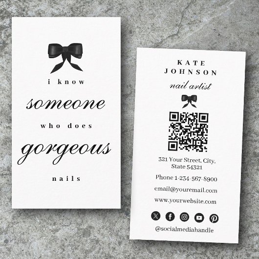 Luxury Nail Artist Beaty Salon Manicure QR Code  Visitekaartje