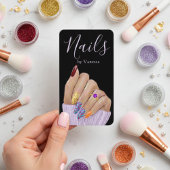 Luxury Nail Salon QR Code Modern Nail Tech Visitekaartje