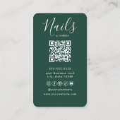 Luxury Nail Studio Dark Green Manicurist Artist Visitekaartje (Achterkant)