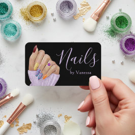 Luxury Nail Technician Chic Manicurist Branding Visitekaartje