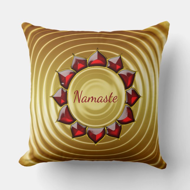 Luxury Namaste red en gold Kussen (Voorkant)
