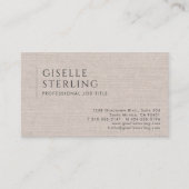 Luxury Natural Brown Linen QR Code Visitekaartje (Voorkant)