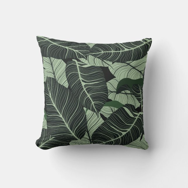 Luxury nature leaves background. Floral pattern, T Kussen (Voorkant)