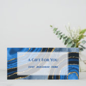 Luxury Navy Blue Agate Gilded Gift Certificate (Staand voorkant)
